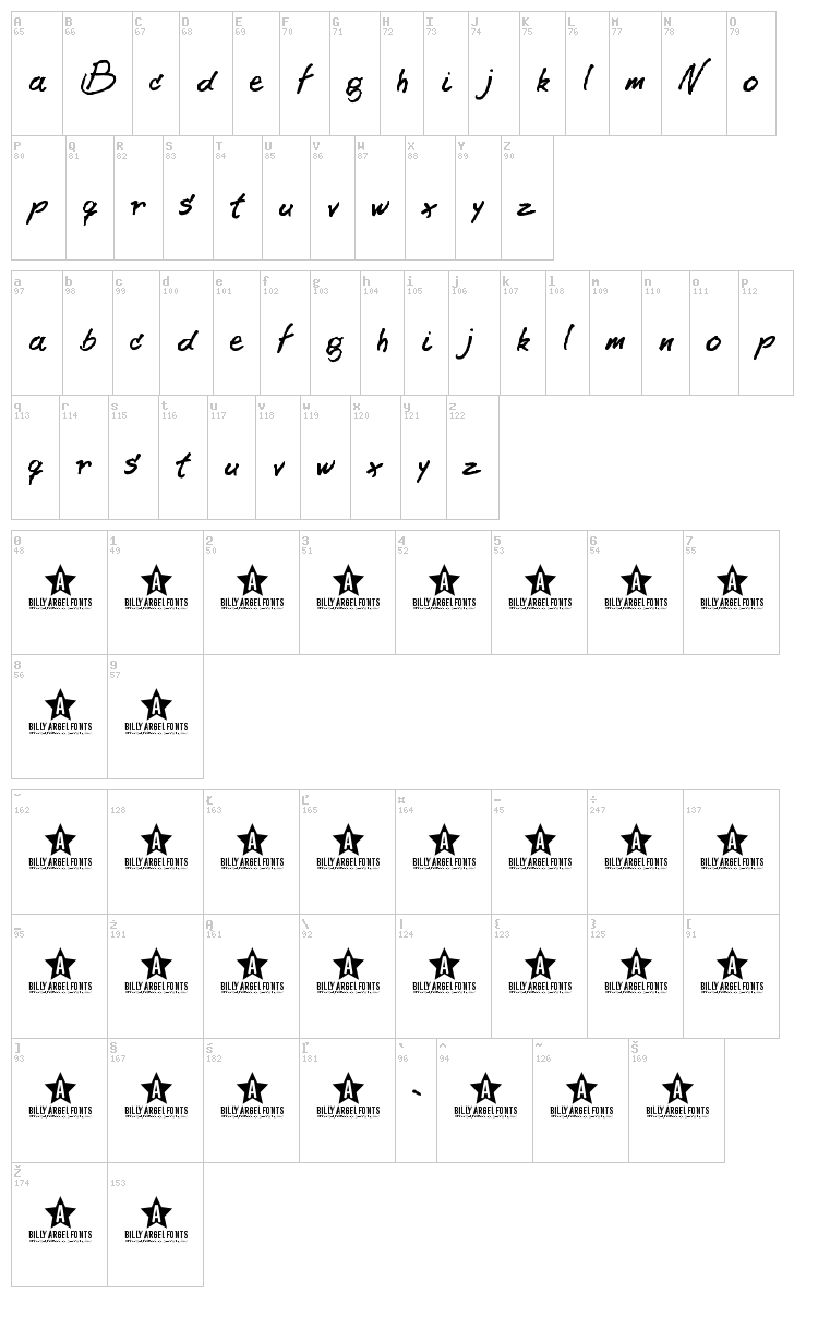 Beer Note font map